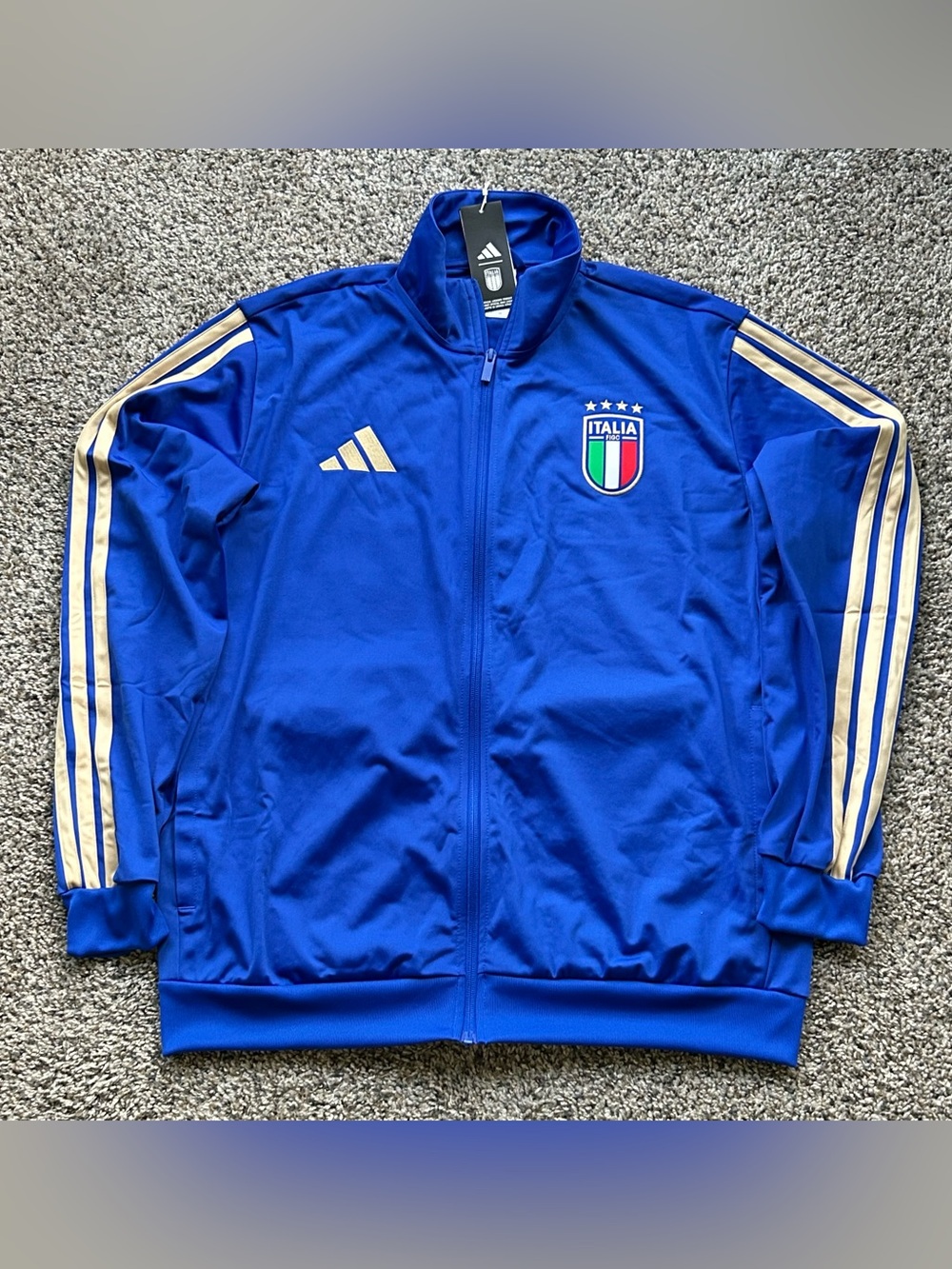 Adidas Mens FIGC Italia DNA Track Top Jacket Bold Blue Size Large JY9660